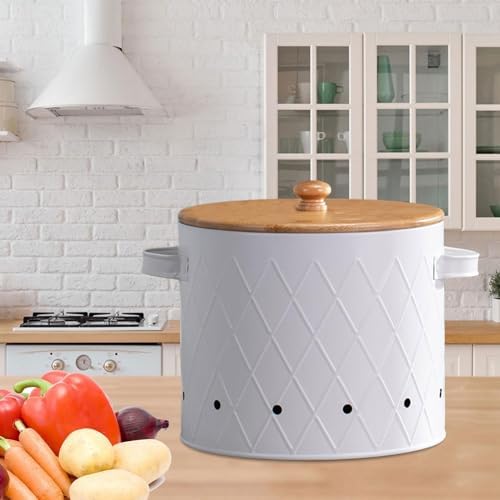 Potato Storage Tins Food Storage Container Aerating Holes Kitchen