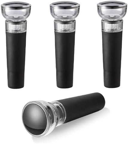Wine Stoppers for Wine Bottles, 4Pcs Vacuum Wine Stopper, Reusable