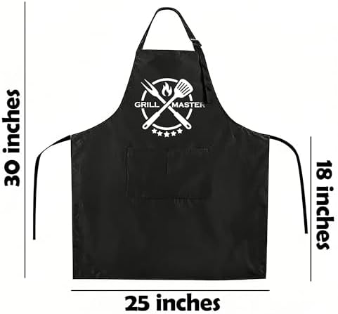Funny Black Apron with Pockets for Man,Dad,Husband,Father in Law,Chef
