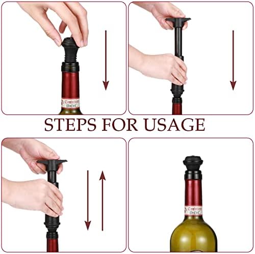 Honoson 24 Pieces Silicone Wine Stoppers Vacuum Seal Reusable,Black
