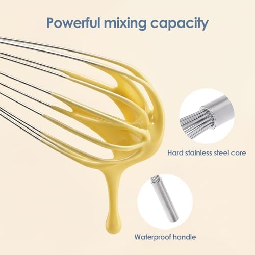 Stainless Steel Whisk – 18 Inch Kitchen Whisk for Cooking, Baking, and