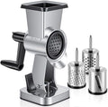 LHS Stainless Steel Rotary Cheese Grater, 3 Blades