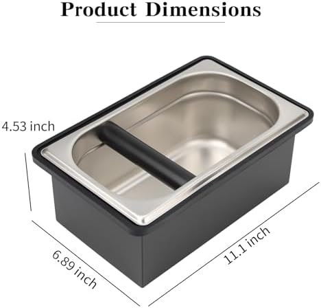 Espresso Knock Box, Stainless Steel Coffee Bag Container, With Steel