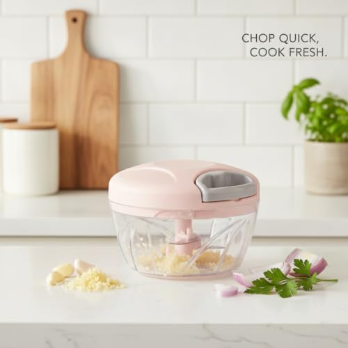 Multipurpose Manual Pull-String Food Chopper for Garlic, Herbs, and