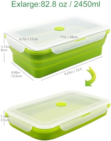 Extra Large Collapsible Silicone Food Storage Containers With Lids