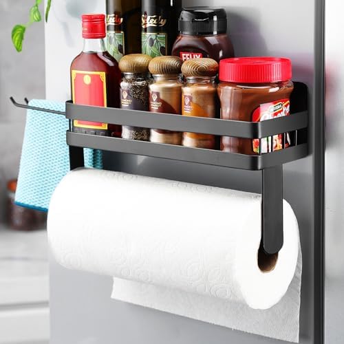 DELITON Magnetic Paper Towel Holder for Fridge, Black
