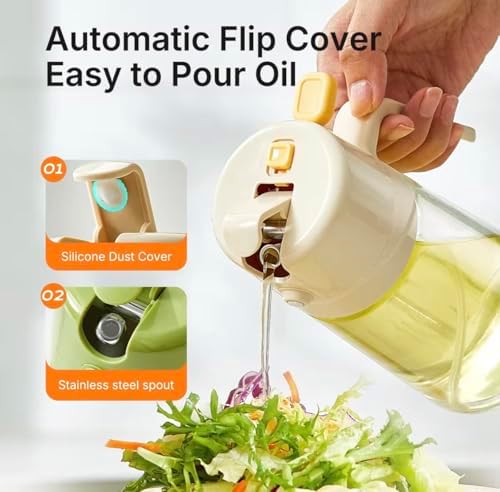 16oz/470ml Glass Olive Oil Sprayer, Green