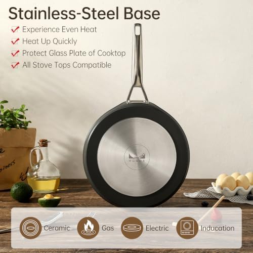 MsMk 8 Inch Nonstick Crepe Pan with Spreader, Induction Dosa Tawa