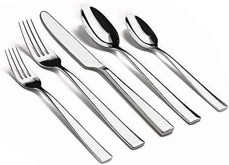 Gourmet Settings 60-Piece Silverware Resto Collection-Polished