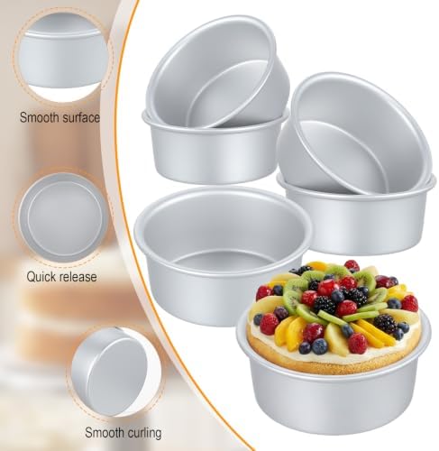 18Pcs 4 Inch Round Cake Pan, Nonstick Aluminum Baking Pans with