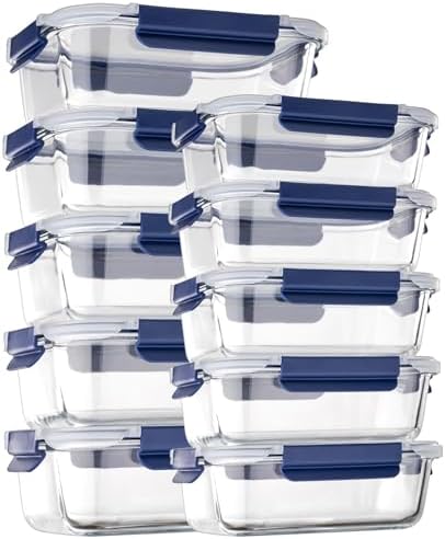 coccot 10-Pack Glass Food Storage Containers with Lids