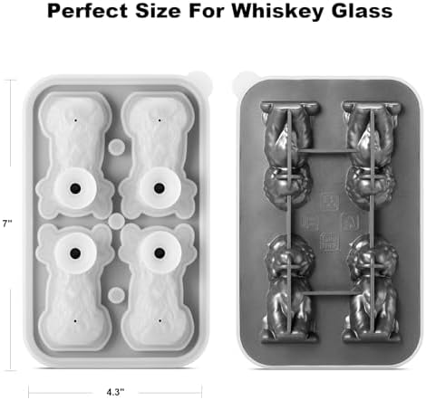 Nax Caki 3D Highland Cow Ice Cube Tray, Large Silicone Fun Shapes Ice
