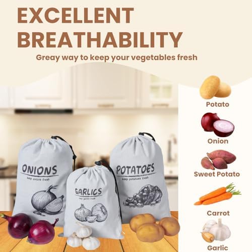 Potato Onion Garlic Storage Bag, Potato Onion Garlic Storage Set