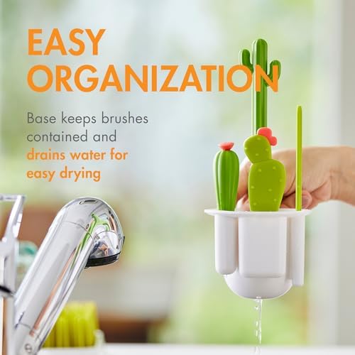 Boon Cacti Bottle Cleaning Brush Set, 4 Count