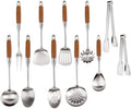 11-Piece 304 Stainless Steel Utensil Set with Wooden Handle
