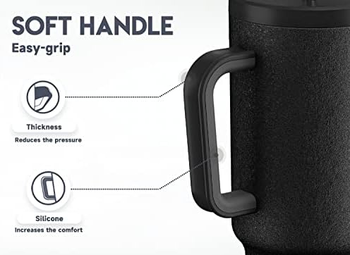 Meoky 40oz Tumbler with Handle, Leak-proof Lid and Straw, Insulated