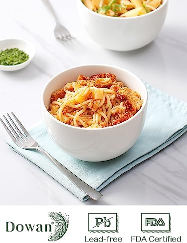DOWAN Deep Bowls, 30oz Large Soup Bowls, Ceramic Cereal Bowls Set of 4