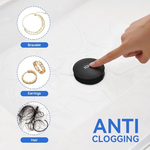 Bathroom Sink Drain Stopper, 2-in-1 Pop Up Sink Drain Stopper Strainer