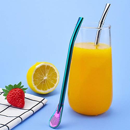Stainless Steel Straw Filter Spoon, Yerba Mate Bombilla, Loose Leaf
