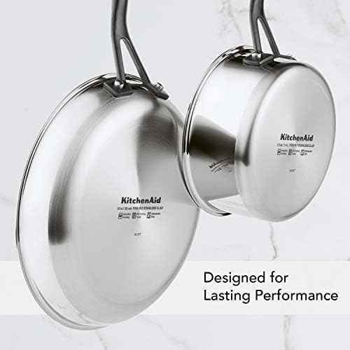 KitchenAid Stainless Steel Cookware Induction Pots and Pans Set, 10-Piece