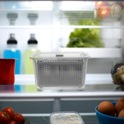 Refrigerator Sealed Storage Box, 2 Compartment PET PP Vegetable