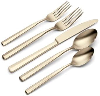Oneida Ryder Champagne Satin 20-Piece Silverware Set for 4, Flatware