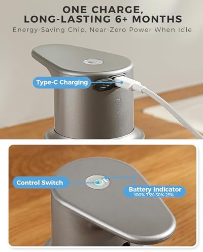 Automatic Liquid Soap Dispenser, Touchless, Rechargeable