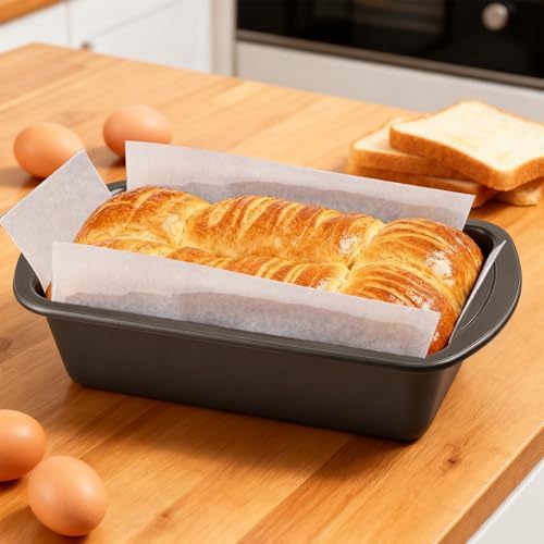 Loaf Pan with Liners Set, 2-Pack Nonstick 10 x 5 Inch Bread Pan and 50