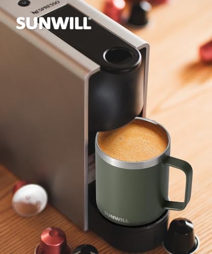 SUNWILL Travel Coffee Mug with Lid, Insulated Tumbler with Handle