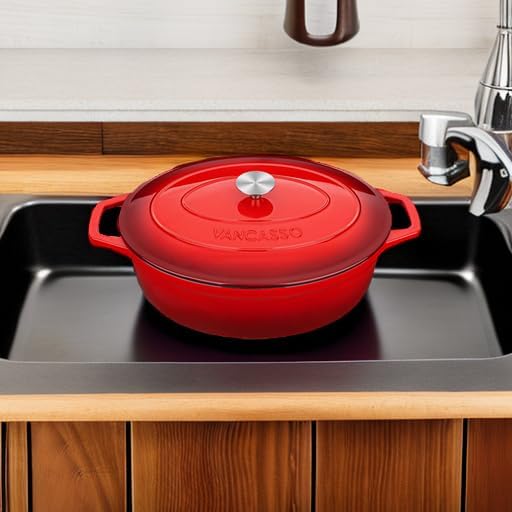 vancasso Enameled Cast Iron Dutch Oven, 9.3 Quart Dutch Oven Pot - Image 5
