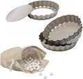 Webake 6pcs Mini Tart Pans and 2LB Pie Weights, Tart Pie Baking Set