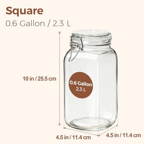 ComSaf 78 oz Glass Jars with Airtight Lids, 3 Pack