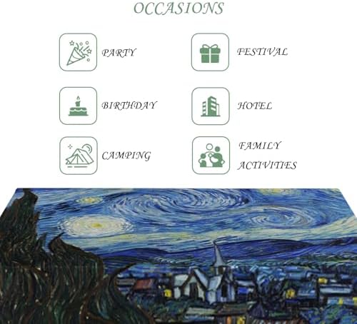 52x70 Inch Van GOG The Starry Night Washable Rectangle Tablecloth