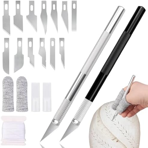 20Pcs Bread Lame Scribing Tool Kit - 2 Precision Scribes with 15