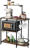 Giantex Kitchen Bakers Rack, 4-Tier Microwave Stand, Rustic Brown