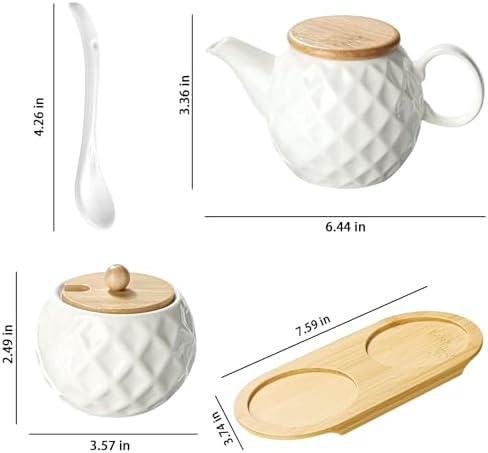 Ceramic Creamer & Sugar Sets,12oz Cream Pitcher, 7.5oz Sugar Bowl with