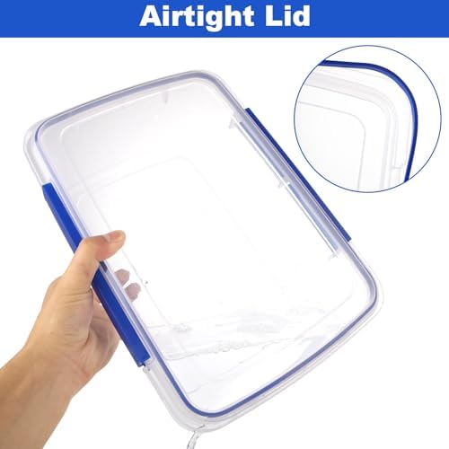 2 Pcs Large Food Storage Containers with Airtight Lid, 5.5L Reusable
