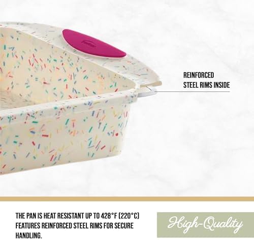 Trudeau 8x8in Confetti Silicone Cake Pan – Reinforced Hybrid of