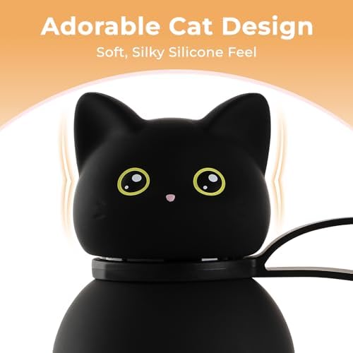 Vacuum Insulated Stainless Steel Water Bottle, Black Cat, 17oz