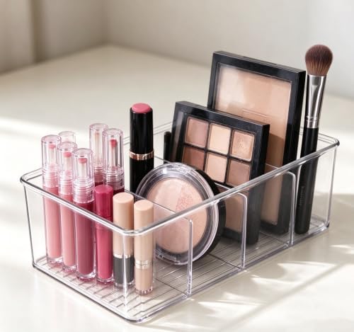 Transparent Plastic - 2pcs 4-Compartment Divided Storage Organizer