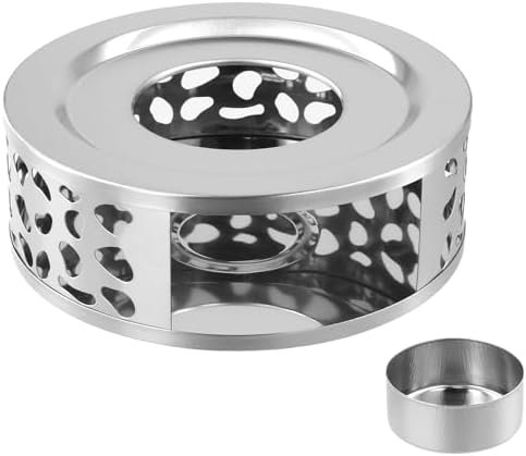 4PCS 430 Stainless Steel Teapot Warmer, Teapot Heater with Tealight
