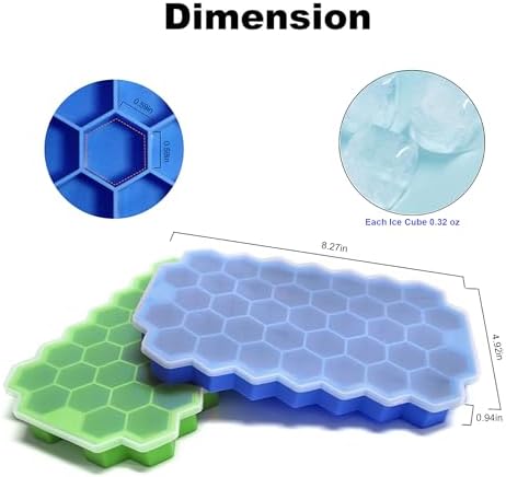 Ice Cube Trays for Freezer with Lid-3 Packs Silicone Ice Cube Tray