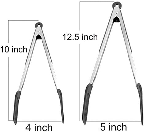 Stainless Steel Cooking Tongs, 9 and 12 Inch