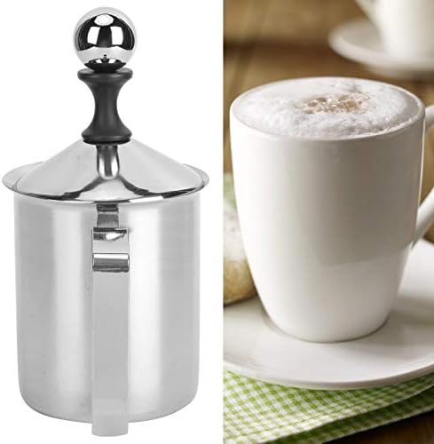 400 cc Milk Frother Handheld, Stainless Steel Milk Foamer, Manual Milk