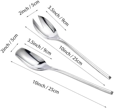 IMEEA 18/10 Stainless Steel Salad Servers Set 10-Inch Salad Spoon and