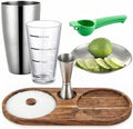 Mifoci 6 Pcs Acacia Wood Margarita Gift Set, Salt and Sugar Rimmer