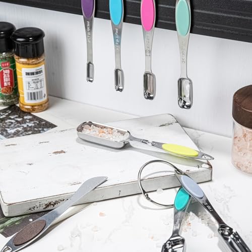 Magnetic Measuring Cups and Spoons Set, 7 Stainless Steel Measuring