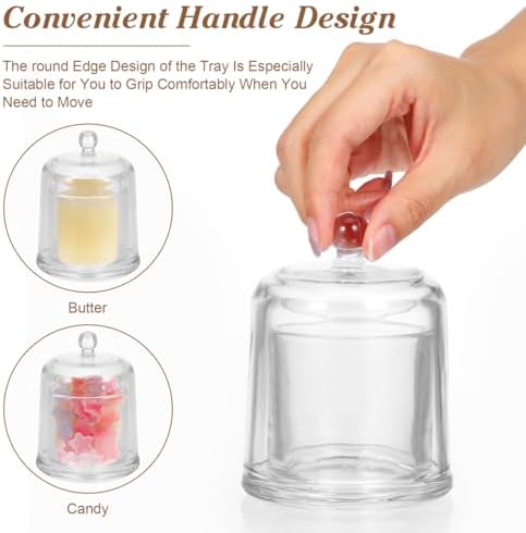 HOMSFOU Glass Butter Dish with Lid, Mini Glass Butter Container with