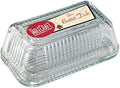 Tablecraft Ribbed Glass Butter Dish