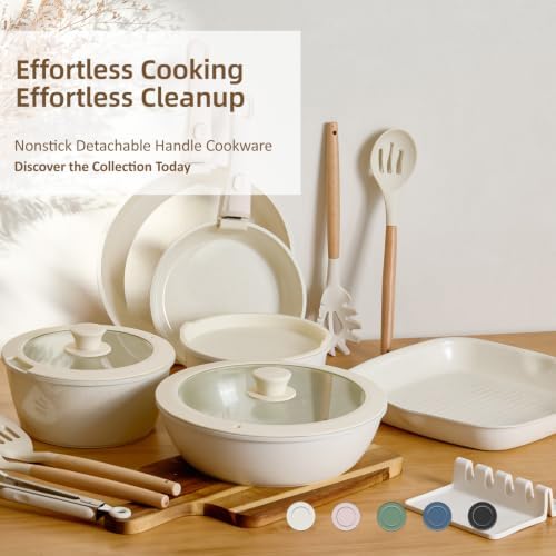 BECIGAR 24PCS Ceramic Pots and Pans Set